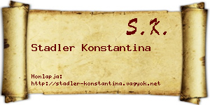Stadler Konstantina névjegykártya